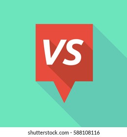 Illustration of a long shadow  tooltip with    the text VS