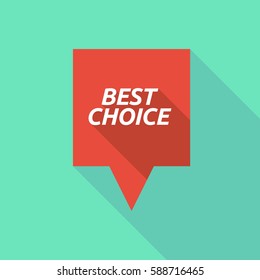 Illustration of a long shadow  tooltip with    the text BEST CHOICE