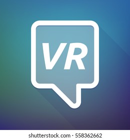 Illustration of a long shadow tooltip with    the virtual reality acronym VR