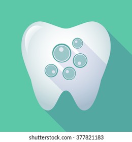 Illustration of a long shadow tooth icon with oocytes