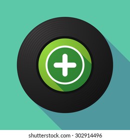 Illustration of a long shadow vinyl record with a sum sign