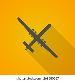 Illustration of a long shadow war drone icon