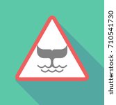 Illustration of a long shadow warning signal with a whale tail