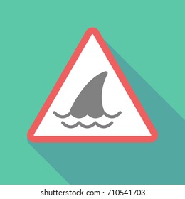 Illustration of a long shadow warning signal with a shark fin