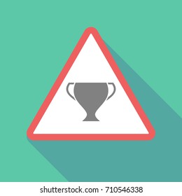 Illustration of a long shadow warning signal with a cup