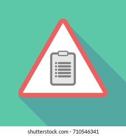 Illustration of a long shadow warning signal with a report