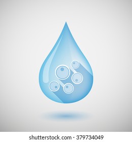 Illustration of a long shadow water drop icon with oocytes
