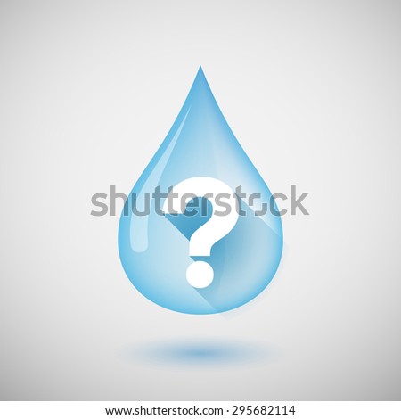Illustration of a long shadow water drop icon with a question sign