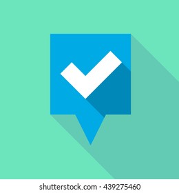 Illustration of a long tooltip icon with a check mark