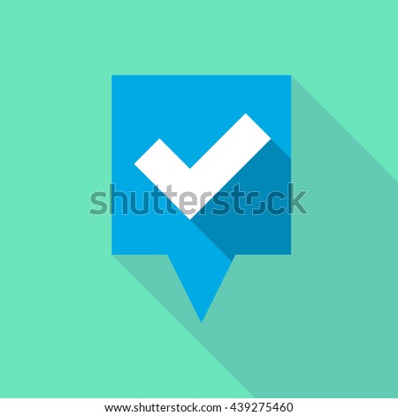 Illustration of a long tooltip icon with a check mark
