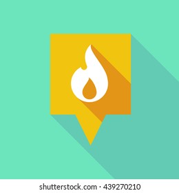 Illustration of a long tooltip icon with a flame
