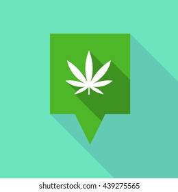 Illustration of a long tooltip icon with a marijuana leaf