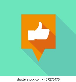 Illustration of a long tooltip icon with a thumb up hand
