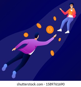 illustration of looking for money