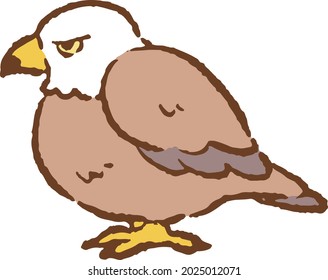 Illustration of a loose hawk standing