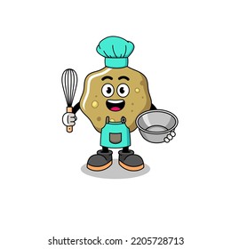 Illustration loser Hocker als Bäckereikoch , Charakterdesign
