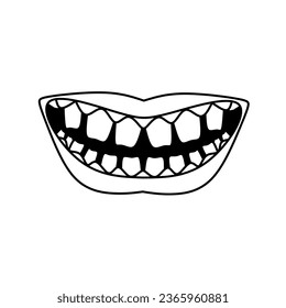 Illustration of loose and untidy teeth, isolated on a white background