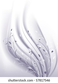 illustration of  loral abstract decoration ith swirls
