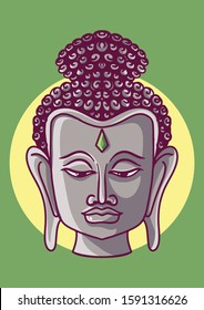 illustration of Lord Buddha in meditation for Buddhist festival of Happy Buddha Purnima Vesak