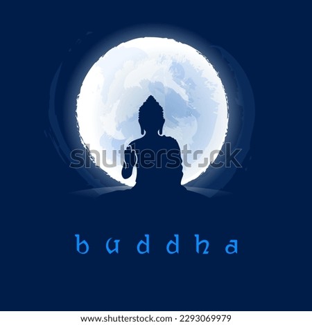 illustration of Lord Buddha in meditation under Bodhi Tree for Buddhist festival Happy Buddha Purnima Vesak Stockfoto © 