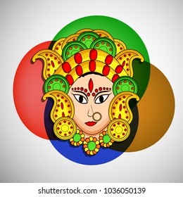 Illustration of Lord Durga for the occasion of Hindu festival Navratri