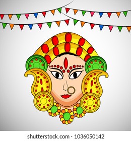 Illustration of Lord Durga for the occasion of Hindu festival Navratri