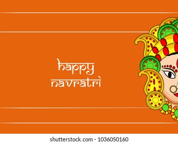 Illustration of Lord Durga for the occasion of Hindu festival Navratri