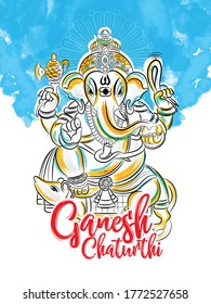illustration of Lord Ganapati background for Ganesh chaturthi