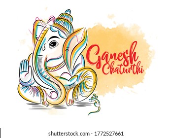 illustration of Lord Ganapati background for Ganesh chaturthi