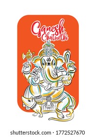 illustration of Lord Ganapati background for Ganesh chaturthi