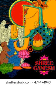 illustration of Lord Ganapati background for Ganesh Chaturthi