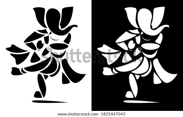 Illustration Lord Ganesh Ganpati Chaturthi Isolated Stock Vector ...