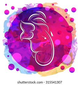 Illustration of Lord Ganesha Face for Ganesha Chaturthi & Diwali festival celebrated by Indians