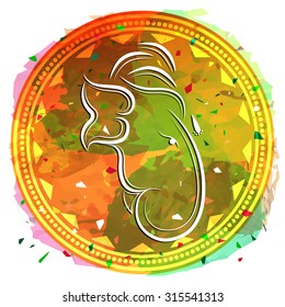 Illustration of Lord Ganesha Face for Ganesha Chaturthi & Diwali festival celebrated by Indians