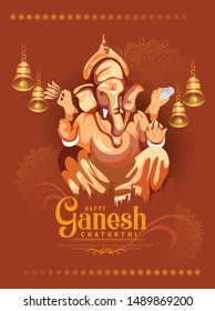 illustration of Lord Ganesha for Ganesh Chaturthi birth of Ganesha
poster card banner ganesha face 