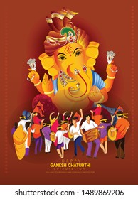 illustration of Lord Ganesha for Ganesh Chaturthi birth of Ganesha
poster card banner ganesha face 