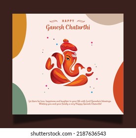 illustration of lord Ganesha for Ganesh Chaturthi festival of India vector banner poster greeting card