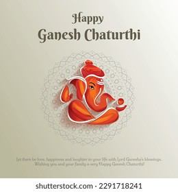 illustration of lord Ganesha for Ganesh Chaturthi festival of India vector banner poster greeting card