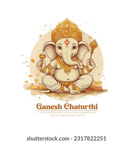 Illustration of Lord Ganesha for Ganesh Chaturthi