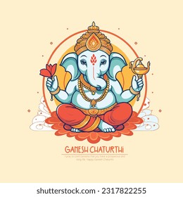 Illustration von Lord Ganesha für Ganesh Chaturthi