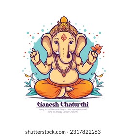 Illustration of Lord Ganesha for Ganesh Chaturthi