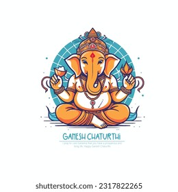 Illustration of Lord Ganesha for Ganesh Chaturthi