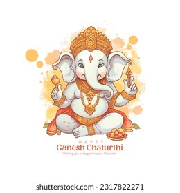 Illustration of Lord Ganesha for Ganesh Chaturthi