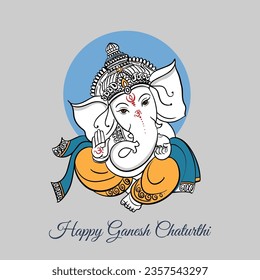 Illustration von Lord Ganesha für Ganesh Chaturthi Festival of India Vektorbanner Poster Grußkarte