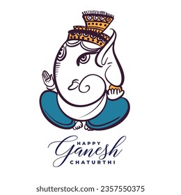 illustration of lord Ganesha for Ganesh Chaturthi festival of India vector banner poster greeting card. Major festival in Karnataka and Maharashtra.