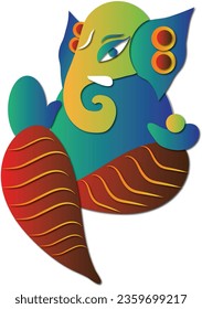 Illustration of Lord Ganesha for Ganesh Chaturthi, Indian Festival, Tradition