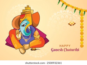 Illustration of lord ganesha for ganesh chaturthi card background