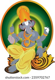 Illustration of LORD GANESHA for Ganesh Festival, India, Lord Ganesha