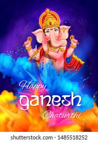 ilustración de los antecedentes religiosos de Lord Ganesha para el festival Ganesh Chaturthi de la India