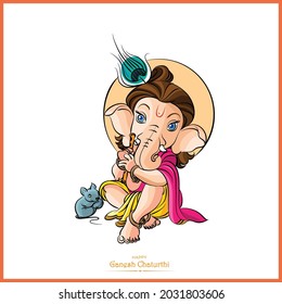 illustration of Lord Ganpati background design for Ganesh Chaturthi festival of India
